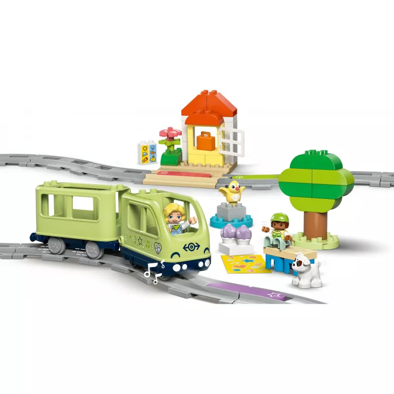 Set de tren de juguete LEGO DUPLO Tren de aventuras interactivo 10427, 57 piezas, 2 minifiguras, para niños a partir de 2 años