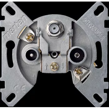 Toma de antena Sat Merten - 3 tomas - DIN EN 50083-1/A1 - DIN EN 80083-2/A1 (466097)