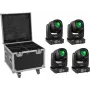 Juego de iluminación LED EUROLITE TMH-B90 4x con maleta de transporte y ruedas