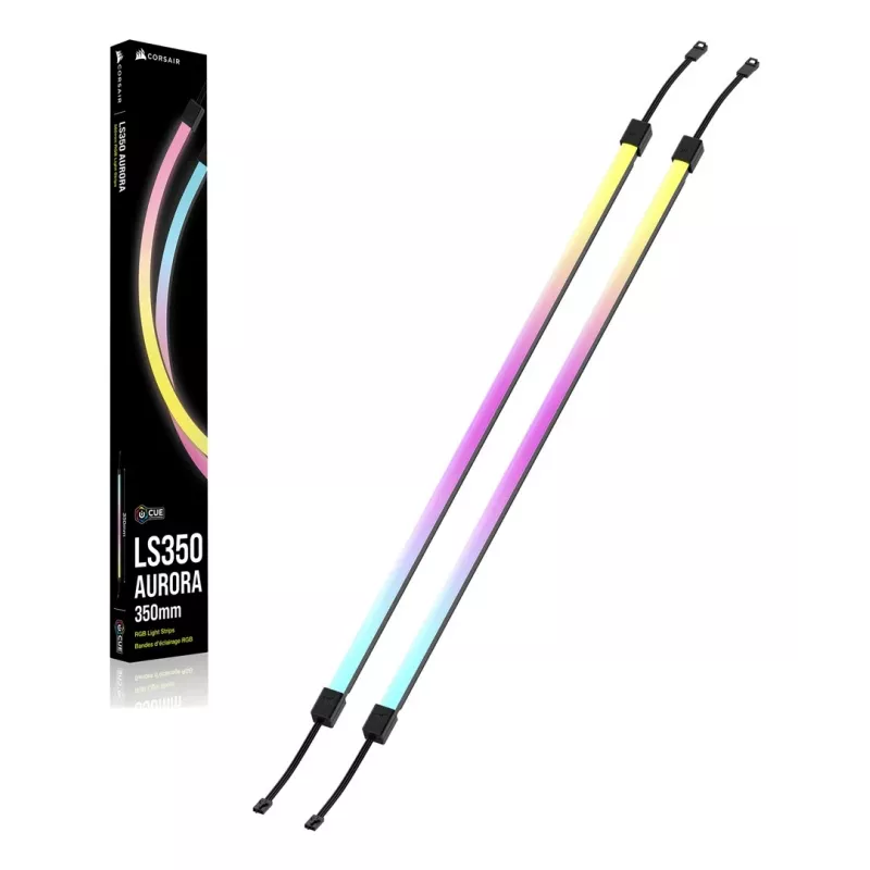 Tira LED CORSAIR LS350 Aurora, iluminación multicolor, 350 mm de longitud, 10 mm de ancho, 2 uds.