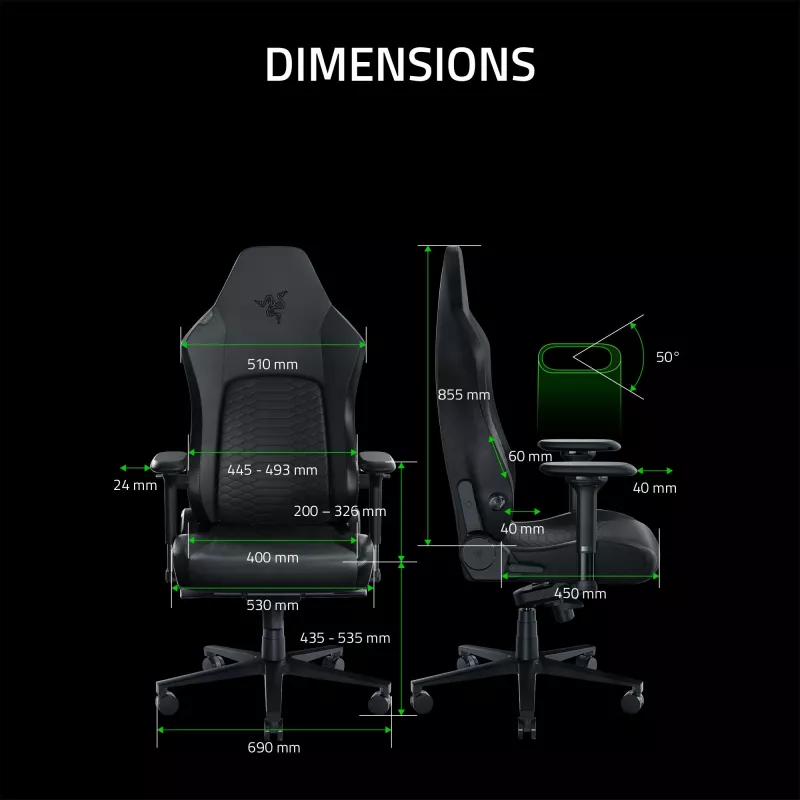 Silla gaming Razer Iskur V2 asiento acolchado negro