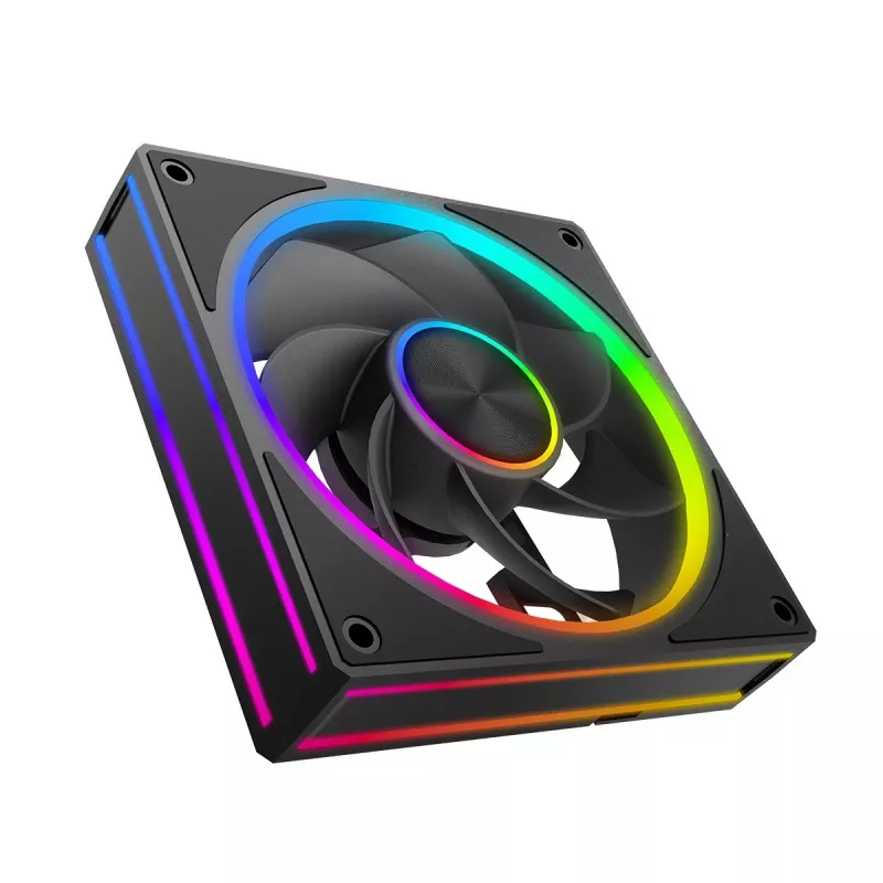 Ventilador de caja MODECOM VOLCANO LOOP 120 ARGB Reverse Fan negro 120 mm PWM 400–1400 RPM conector ARGB