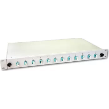 Lightwin caja de empalme de fibra óptica, 24 fibras, 12x DLC multimodo, 50/125µm OM3 cajas de empalme con pigtail (SPBOX 24G50 OM3 DLC)