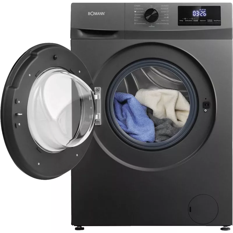 Lavadora de carga frontal BOMANN WA 7175 — 7 kg, 1400 rpm, titanio