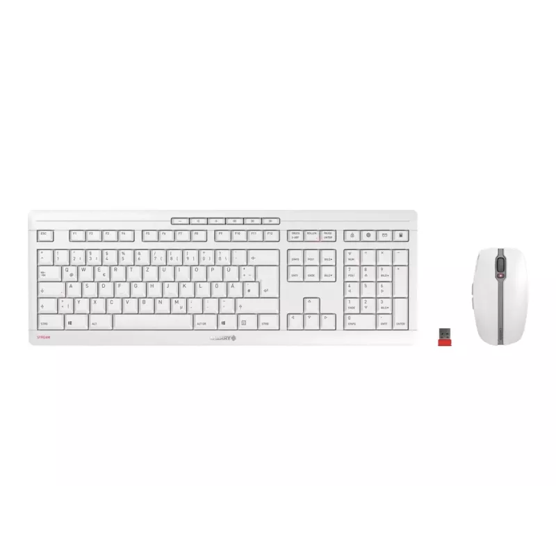 CHERRY Stream Desktop Teclado y ratón incluidos Oficina RF Wireless QWERTZ Alemán Blanco