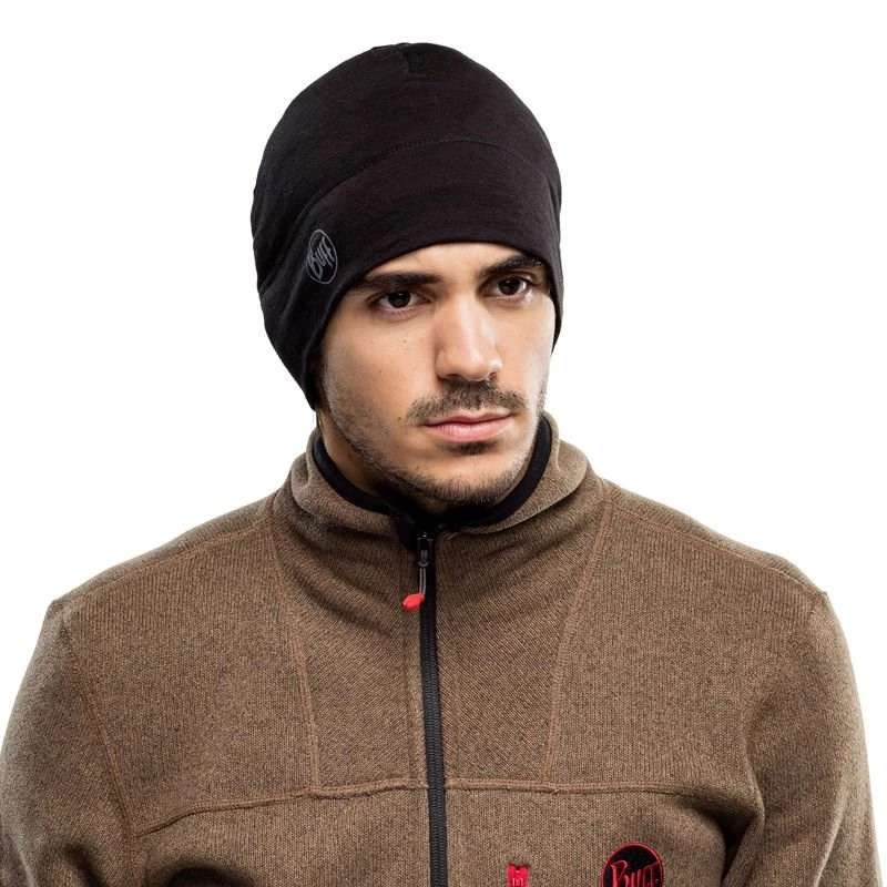 Gorro BUFF MERINO LIGHTWEIGHT BEANIE SOLID negro talla única gorro estándar