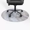 Alfombrilla protectora de suelo Arozzi Zona Redonda — acabado mármol blanco, alfombrilla protectora para ruedas de silla y suelos de madera