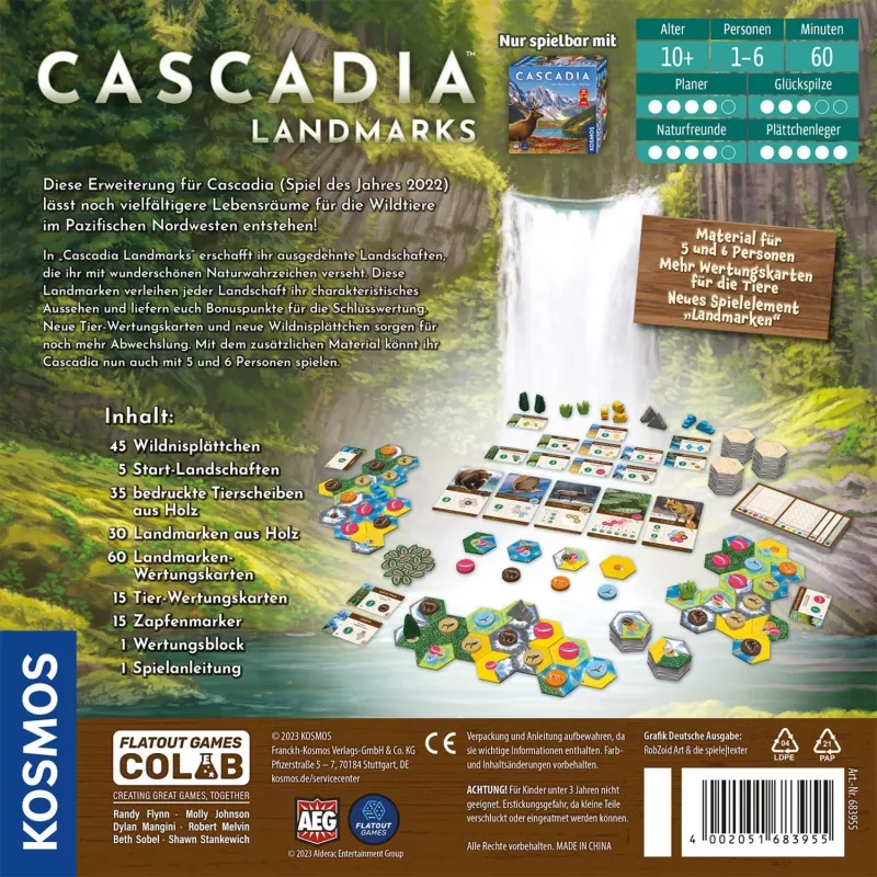 Kosmos Cascadia Landmarks 60 min juego de mesa familiar