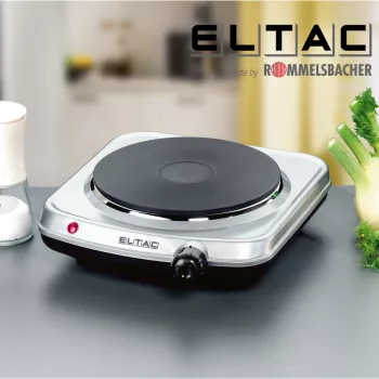 Placa calefactora Rommelsbacher ELTAC EK 18 — Placa individual, 1500 W, plata metalizado