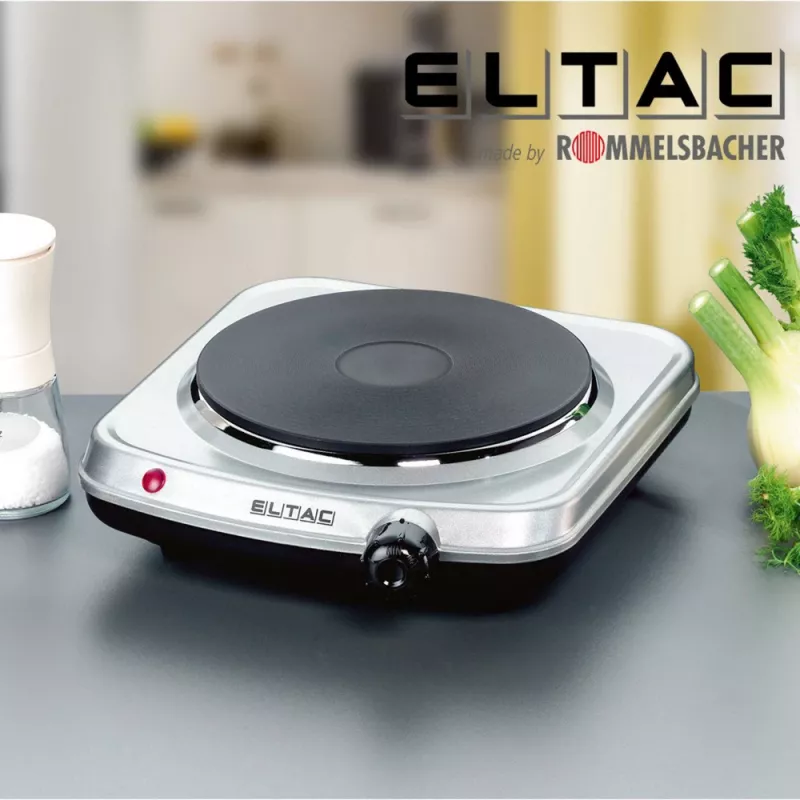 Rommelsbacher ELTAC EK 18 placa de cocción eléctrica individual, 1500 W, Ø 18 cm, plateado/negro