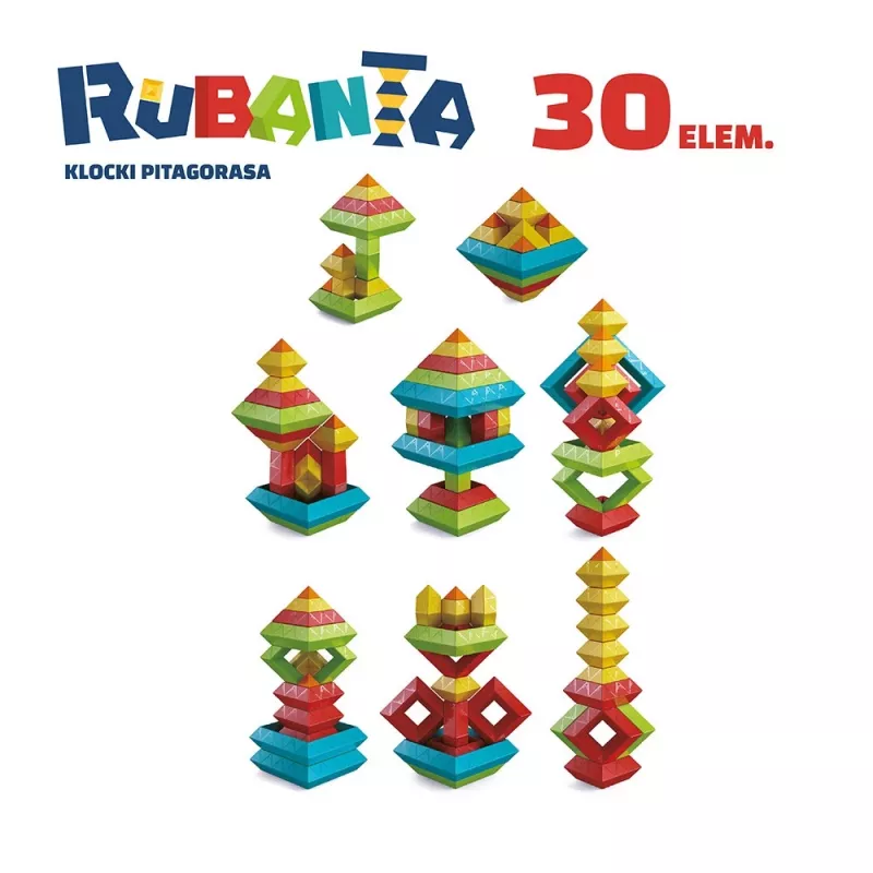 Juguete de construcción educativo Ascato Pythagoras Blocks Rubanta 30 piezas modelo 119403