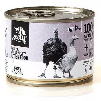 Comida húmeda para gatitos 3coty TRUTHANN + GANSO 180 g — alimento completo para gatitos jóvenes, proteína 18 %, grasa 14 %, humedad 64,9 %