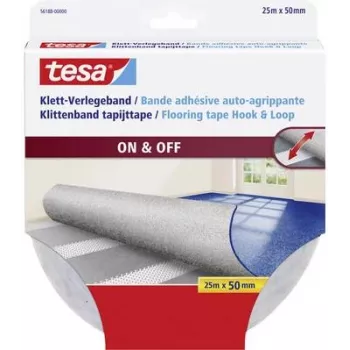 Cinta de velcro Tesa 56188 — 25 m de longitud, 50 mm de ancho, cinta de fijación reutilizable