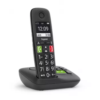 Gigaset E290A Teléfono analógico/DECT con identificación de llamadas Negro