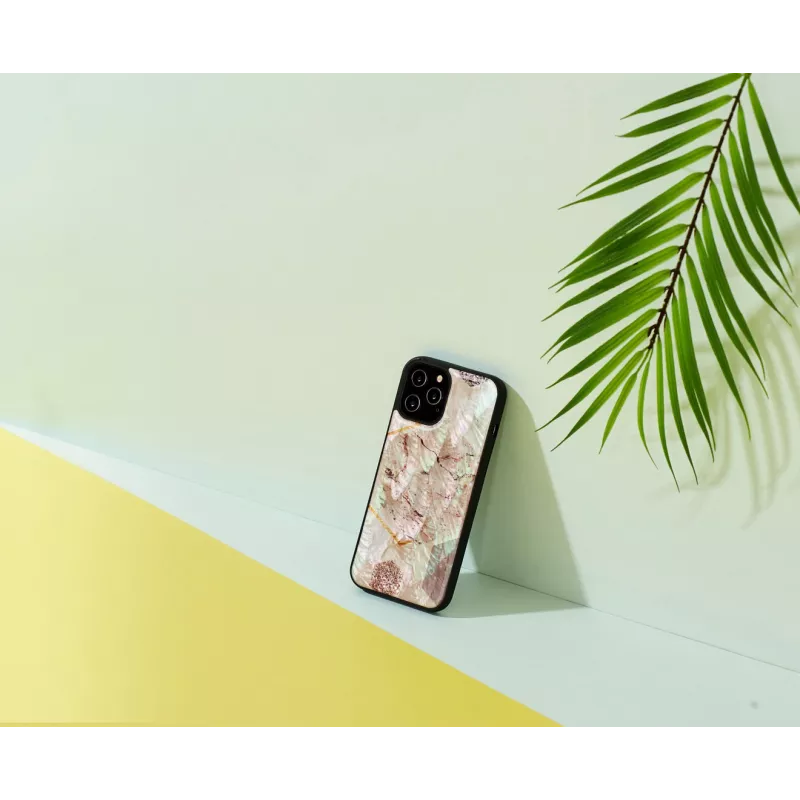 Funda protectora iKins para Apple iPhone 12 Pro Max — patrón de mármol rosa