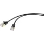 Renkforce RF-4538186 cable de red RJ45, cable de parcheo CAT 8.1 F/FTP 0,50 m negro ultrafino, contactos chapados en oro 1 ud. (RF-4538186)