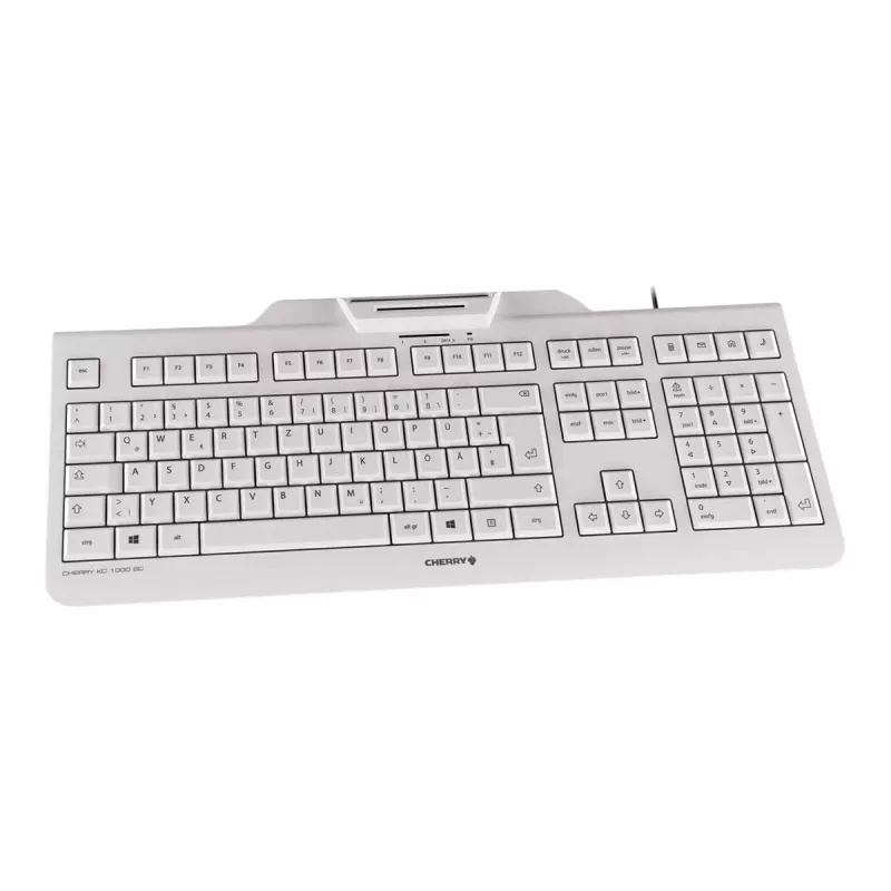 CHERRY KC 1000 SC Teclado con cable para tarjetas inteligentes gris claro USB QWERTY UK