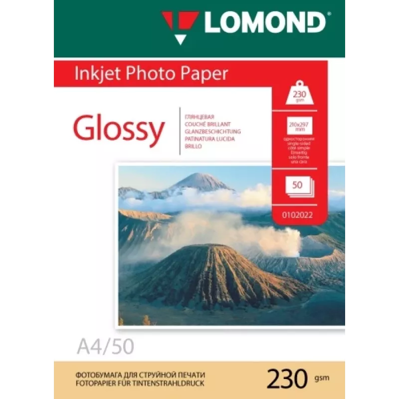 Papel fotográfico de inyección de tinta Lomond brillante 230 g/m² A4, 50 hojas