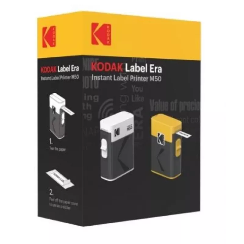Impresora de etiquetas Kodak Label ERA M50 Bluetooth para etiquetas de 14 mm con rollo amarillo