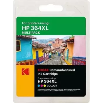 Set de cartuchos de tinta Kodak 185H036450 para HP DeskJet 3070A — 3 cartuchos CMY de alta capacidad, 3×11,5 ml, ~3×750 páginas