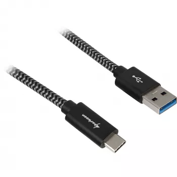 Cable Sharkoon USB 3.2 Gen 2 conector macho USB-A > USB-C negro/gris 1 metro - cable - digital/datos