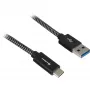 Cable Sharkoon USB 3.2 Gen 2 conector macho USB-A > USB-C negro/gris 1 metro - cable - digital/datos