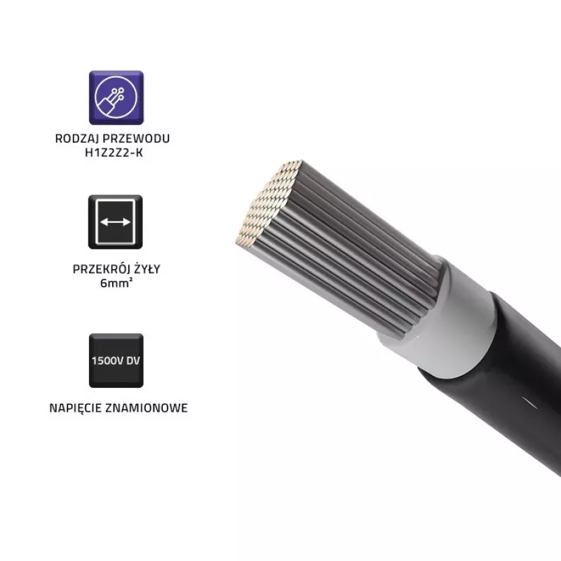 Cable solar fotovoltaico Qoltec 53853 | 6mm² | 100m | negro