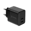Cargador de pared Crong Ultra Compact GaN 35W PD 3.0 2x USB-C (negro)
