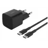 Cargador de interior AC Belkin BoostCharge 25 W USB-C PD/PPS, cable de 1 m, negro — para consolas, smartphones, tablets