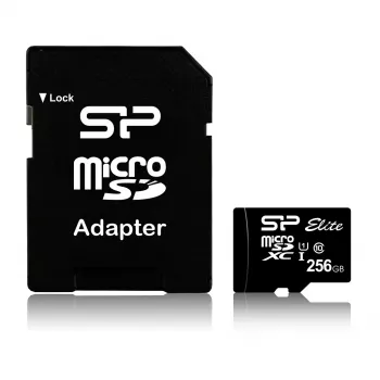Tarjeta de memoria MicroSDXC Silicon Power Elite 256 GB UHS-I Class 10 U1 85 MB/s con adaptador SD