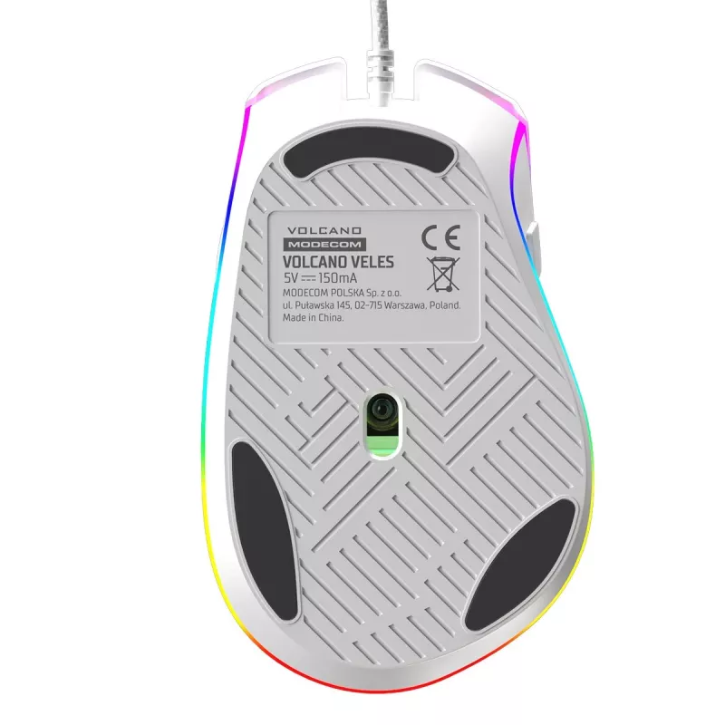 Ratón óptico con cable MODECOM Volcano Veles (blanco) — modelo M-MC-VELES-200