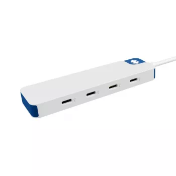 Hub USB-C Hyper HyperDrive Flex de 4 puertos, blanco/azul | HD5201BUGL