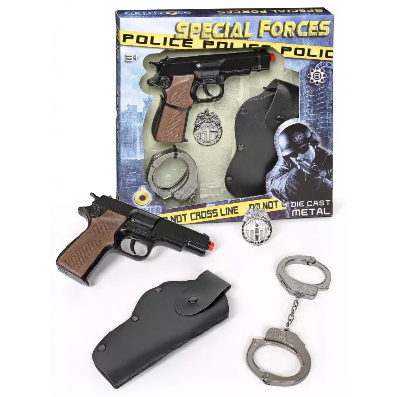 Set de policía de juguete Pulio 155425/6 con accesorios – figura de juego de rol y equipo