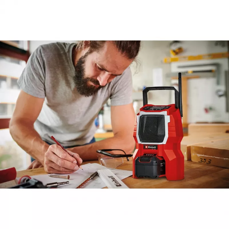 TC-RA 18 Li BT - Solo, radio de obra Rojo/Negro, Bluetooth, sin batería ni cargador