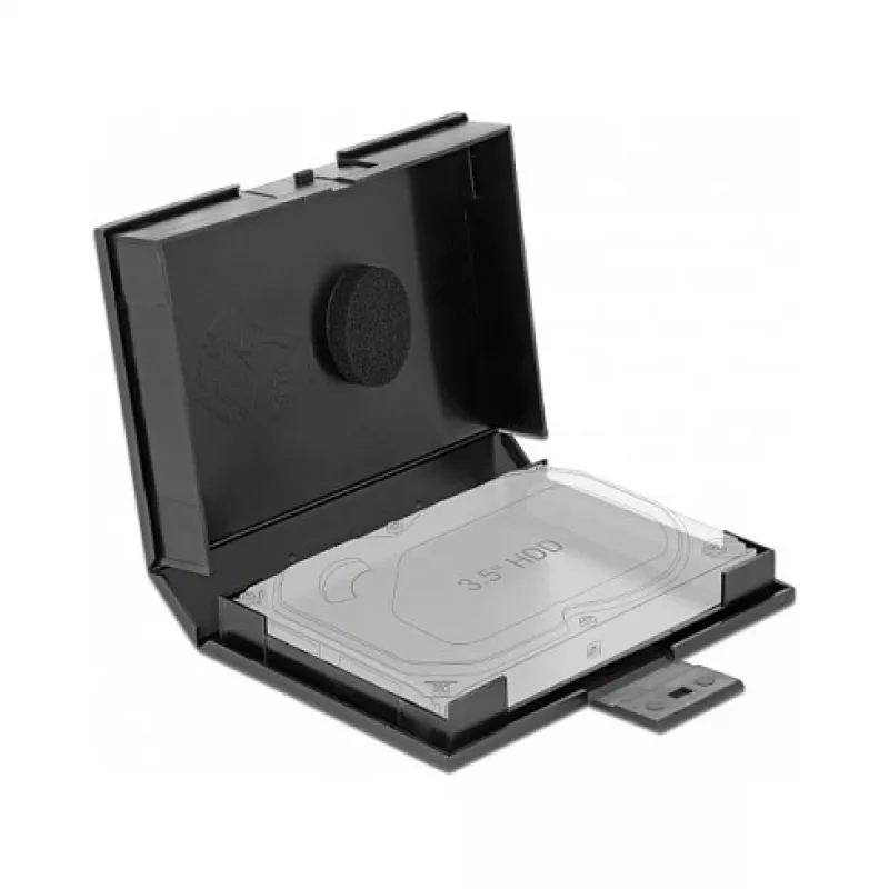 Tapa para caja de protección DeLOCK 18372 para disco duro de 3,5 pulgadas negro