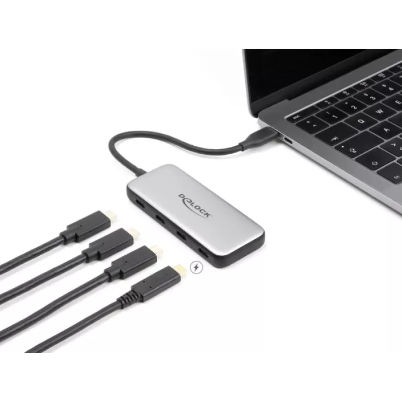 DeLOCK 64261 Hub USB 3.2 Gen 1 Type-C 10000 Mbit/s negro gris