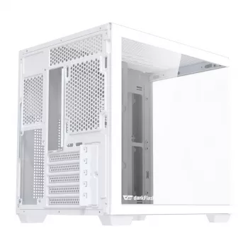 Caja de PC DarkFlash B275 (blanca) Compatible con Mid-Tower ATX, E/S frontal, cristal templado