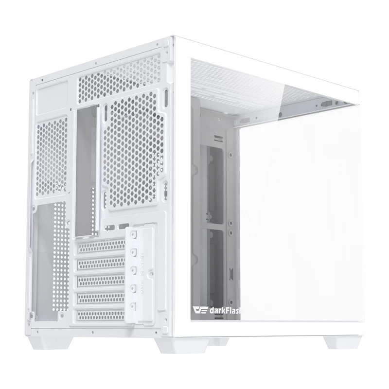 Caja de PC DarkFlash B275 (blanca) Compatible con Mid-Tower ATX, E/S frontal, cristal templado