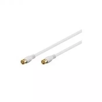 Wentronic Goobay cable de conexión SAT, F-Quick, 100% apantallado, dorado, blanco, 1,5 m - conector macho F (Quick) conector macho F (Quick) (62743)