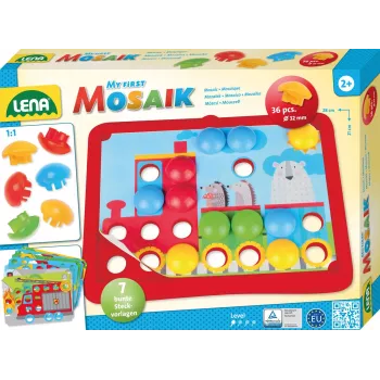 Lena My First Mozaic Traffic modelo 35633 – Set de mosaico educativo con tablero de clavijas para motivos de vehículos