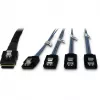Cable SFF-8087 > 4x S-ATA cruzado negro 1 metro semirrecubierto