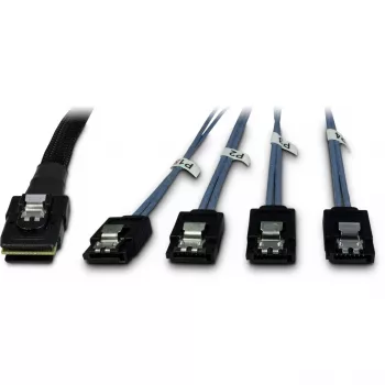 Cable SFF-8087 > 4x S-ATA cruzado negro 1 metro semirrecubierto