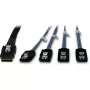 Cable SFF-8087 > 4x S-ATA cruzado negro 1 metro semirrecubierto