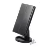 Espejo de maquillaje Extralink, aumentado, negro, plegable, con luz trasera, con soporte