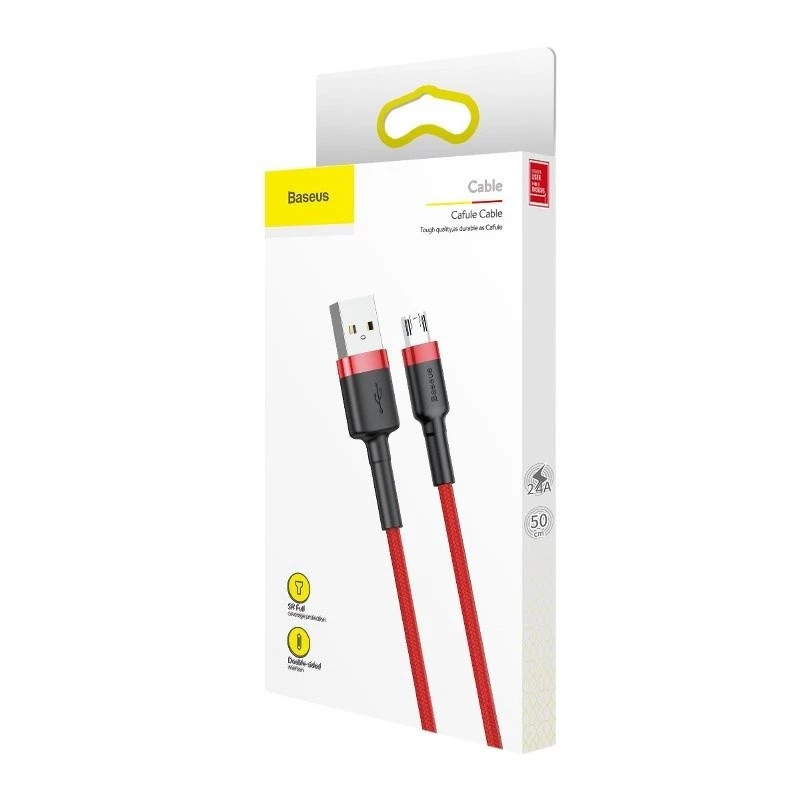 Cable USB Baseus CAMKLF-C09 2m USB A a Micro-USB B rojo