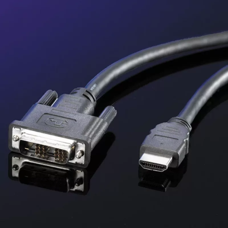Cable ROLINE DVI (18+1) macho - HDMI macho 5,0 m (11.04.5552)
