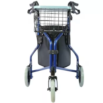 Andador REHA FUND RF-621 de tres ruedas, con cesta y bolsa