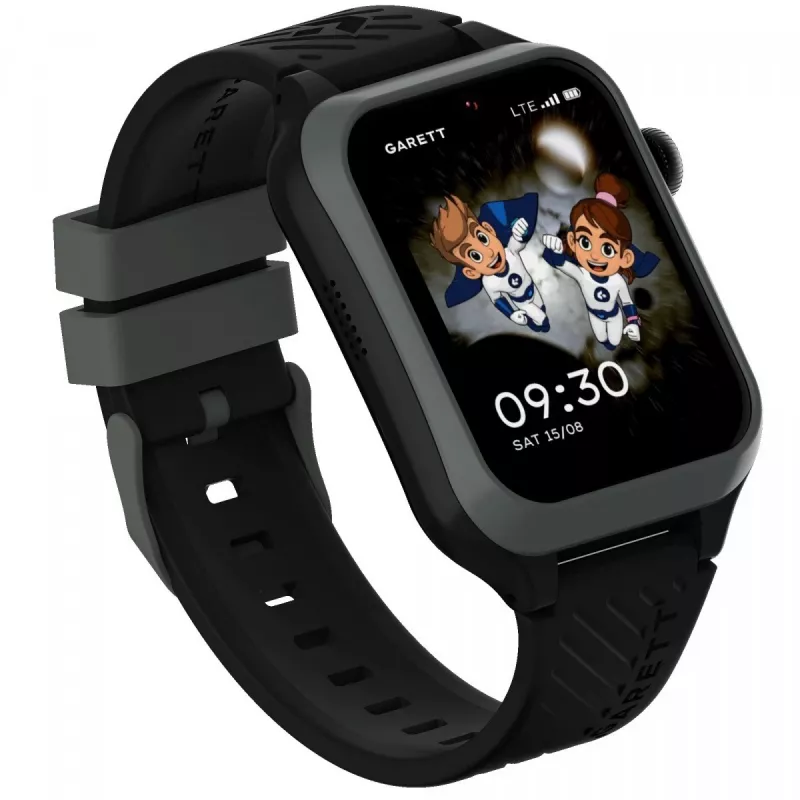 Smartwatch Garett Kids Essa 2 4G negra — reloj infantil con GPS y conectividad 4G