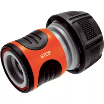Gardena 18214-20 Water Stop conector de manguera 19 mm (3/4″), negro/naranja