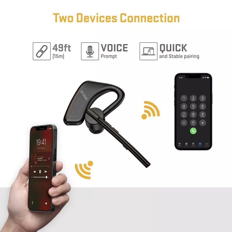 Auriculares con cable/Bluetooth manos libres YENKEE YHF F20BK – auriculares con micrófono en línea para llamadas y audio